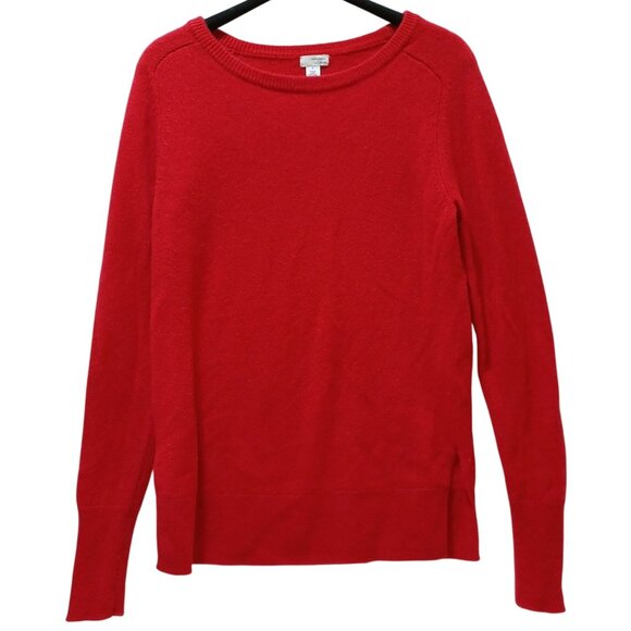 Halogen 100% Cashmere Crew Neck Sweater Red Womens Small Cozy Christmas Holiday - Picture 1 of 7